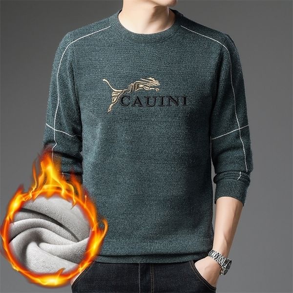 

mens sweaters fleece mens sweater leopard pattern trendy ferret thickening male pullovers fashion embroidery base luxury brand sweaters 2209, White;black