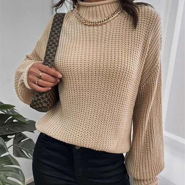 

womens sweaters noosgop tan earthtone autumn winter women pullover sweater mock neck kniting knit clothing casual office lady dailywear 2209, White;black