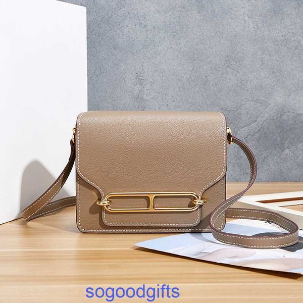 

womens roulis's designer herme bags genuine leather with strap shoulder handbags new tofu bag fashion stewardess bag leather pig nose s