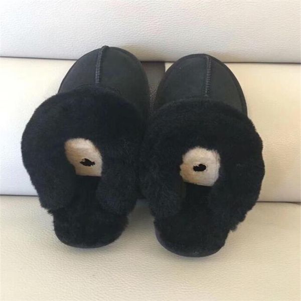 

cotton slippers designers snow boots womens shoes warm casual indoor pajamas party wear non-slip cottons drag large men women fur furry fluf, Black