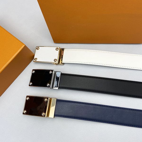 

fashion buckle genuine leather belt width 3.8cm 3 styles highly quality with box designer men women mens belts, Black;brown