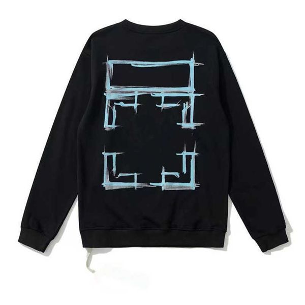 

luxury classic men's pullover sweatshirts offs hoodies brand women sweater men arrow cross letter print designer street trend sweatshi, Black