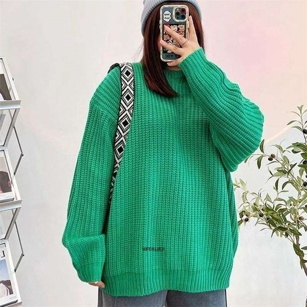 

womens sweaters size 6xl 150kg autumn and winter o neck solid color sweater womens knit sweater ioose and thick long sleeve 220923, White;black