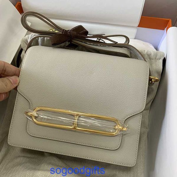

womens roulis's designer herme bags genuine leather with strap shoulder handbags gold button milkshake white hand sewn roulis19 pig nos