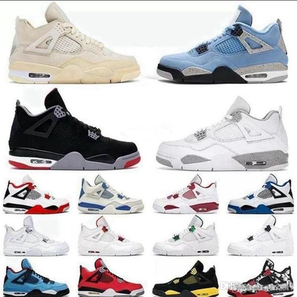 

2022 jumpman university blue 4s men basketball shoes white oreo paris metallic purple sandals cat shimmer taupe haze sneakers trainers pr201, Black