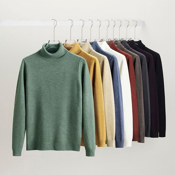 

men's sweaters business black 10 colors man winter harajuku knitted high neck oversized green turtleneck for 220923, White;black