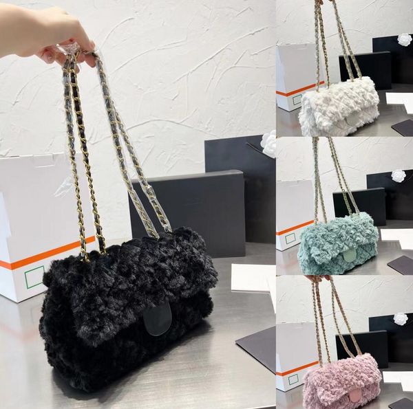 

designer plush shoulder bags womens winter handbags flip fashion envelope bag luxury women leisure classic cross body handbags wallet