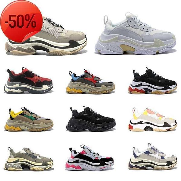 

paris triple s 17fw women trainers sneakers running shoes dad platform black white beige sports tennis trainer ladies designer shoe size