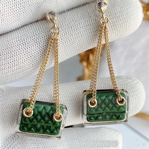 

luxury dangle ear studs personality delicateness mini handbag pendant earrings women's tassel stud earrings330w, Silver