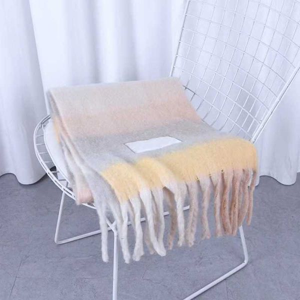 

luxury men women ac scarf fashion shawls imitation cashmere thick beard wraps rainbow lattice mohair warm female student shawl bib grma, Blue;gray