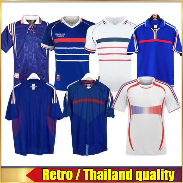 

1998 french world cup soccer jerseys 96 98 02 04 06 retro zidane henry maillot de foot soccer shirt 2000 version home thai quality trezeguet, Black;yellow
