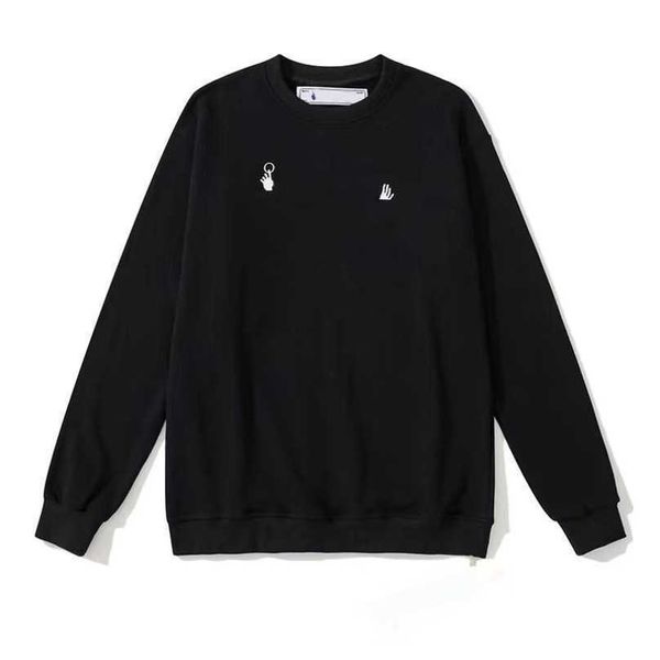 

men's fashion luxury sweatshirts offs brand pullover shirts men arrow cross letter print hoodies designer classic women o-neck sweater, Black
