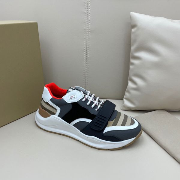 

designer men heightening casual shoes wholesale price lace up leather running stripes foam sneakers walking canvas sports trainers light sho, Black