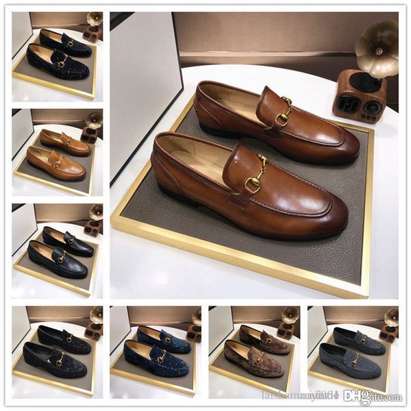 

spring autumn men's designer luxury dress shoes british style wearable breathable soild casual business flats genuine leather shoes men, Black