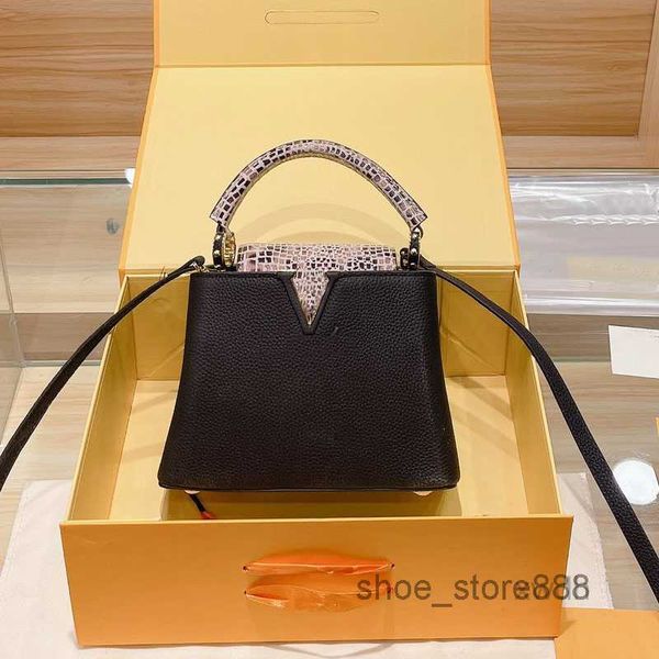 

evening bags tote small bag designers womens handbags purses crossbody shoulder bags cowhide leather snake color matching clemence