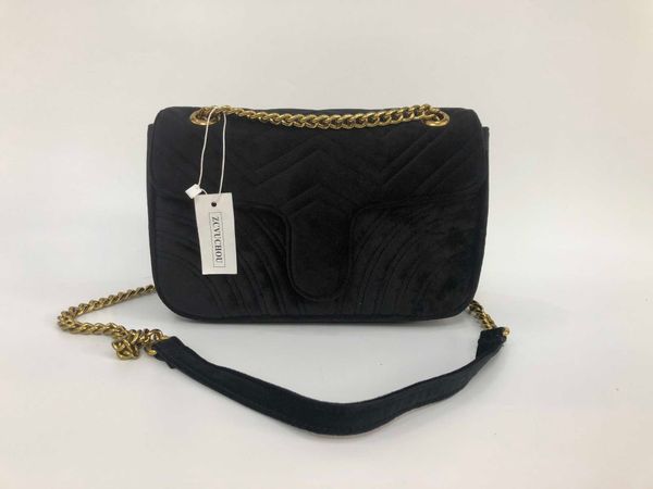 

fashion women shoulder bags classic leather heart style gold chain crossbody purse wallet velvet woman handbag tote designers bag messenger