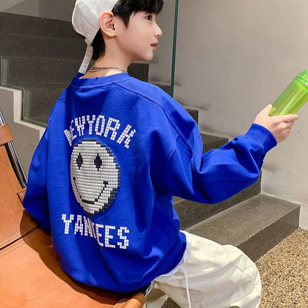 

pullover sweatshirts for girls spring children clothing kids sportswear long sleeve casual undershirt loose sport 10 12 13 year 220924, Blue