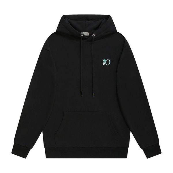 

22fw classic letter vintage hoodie sweatershirt knitted hooded flower print loose style jumper, Black