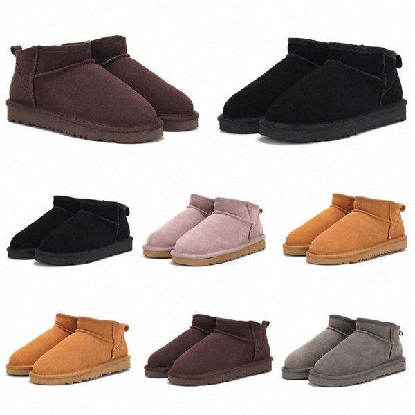 

designer fashion ugg classic plush ug boot winter classical short mini australia australian furry ugglies booties winter warm boots women wo, Black