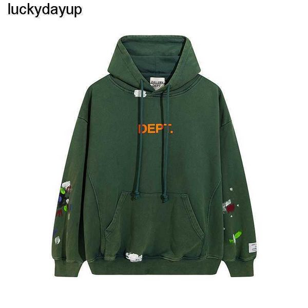 

men's hoodies designer sweatshirts winter new gary dept water wash used graffiti street trendy men's women's, Black
