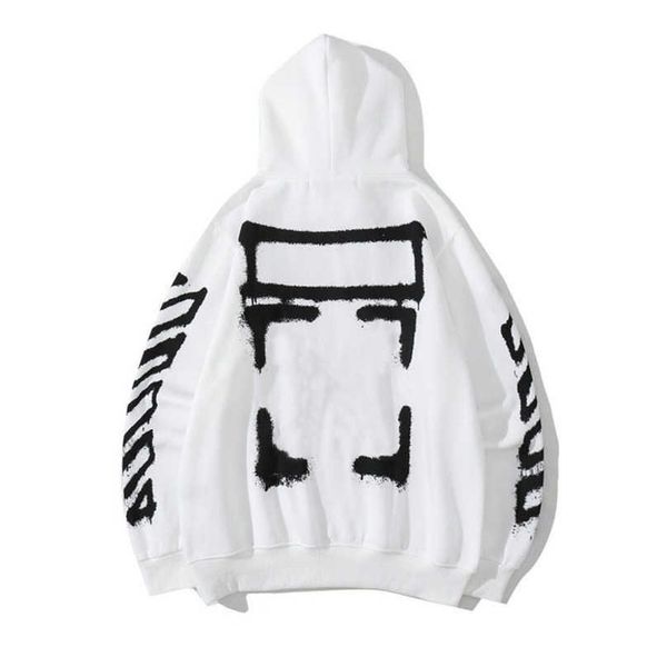 

men's classic luxury sweatshirts brand offs pullover shirts hoodies designer women sweater men arrow cross letter print hoodie tees tre, Black