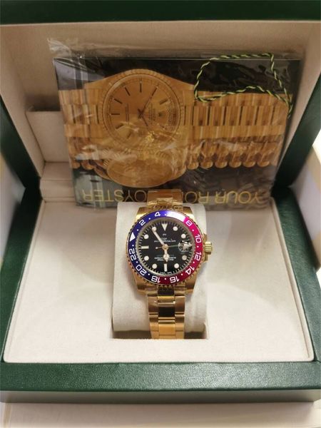 

with original box luxury watches ii 126710 18k gold ceramic bezel 2813 movement 40mm automatic fashion brand men's watch wristwatch 202, Slivery;brown