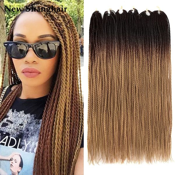

24 inch senegalese twist crochet braids braiding hair extensions 2s braid natural black 30strands/pcs bs23b
