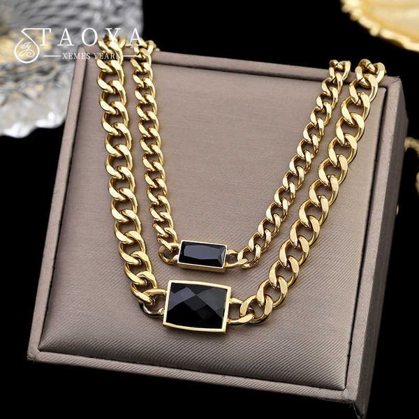 

european and american simple black square stainless steel short necklace for woman gothic girl's fashion jewelry neck chain, Silver