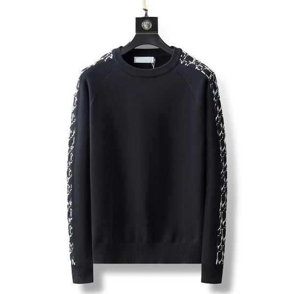 

2022 designer autumn luxury mens sweater clothing pullover slim fit casual sweatshirt arm letter pattern printing parajumpers male fashion w, White;black