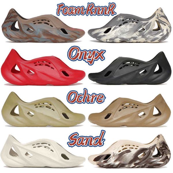 

2023 designer sandals foam men slippers women shoes with box onyx ochre vermilion mist mx sand cream grey ararat stone sage sulfur flat, Black