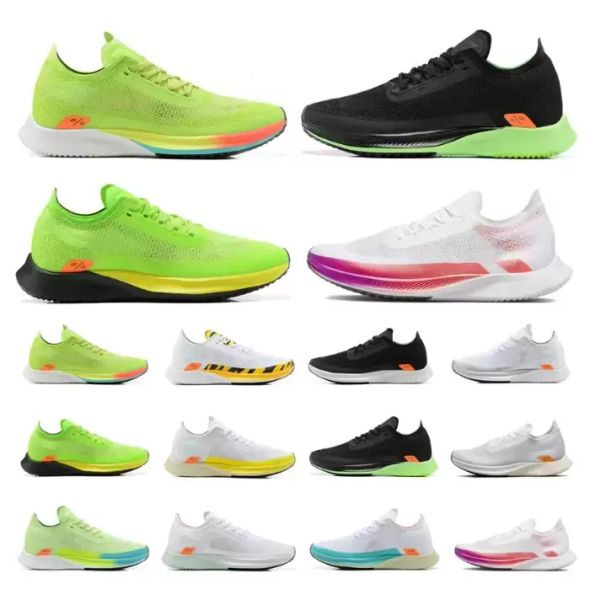 

zomxs streakfly proto fly knit men women running shoes sneaker black green white sliver barely volt chaussures platform outdoor sports sneak