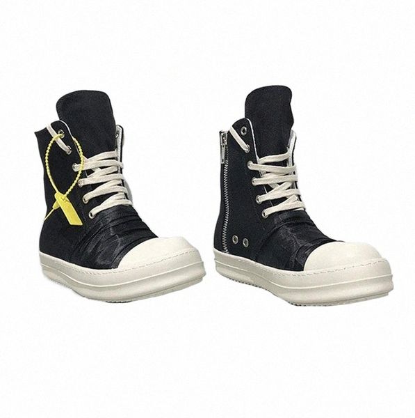 

mens ro boots casual big size male canvas shoes summer breathable high sneakers, Black