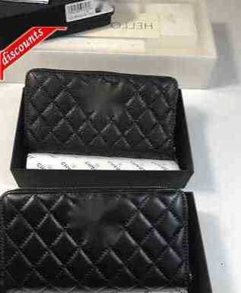 

wallets letter design 50071 luxury brand plaid cc chain clutch lambskin diamond pattern pouch women's le boy long wallet caviar leather, Red;black