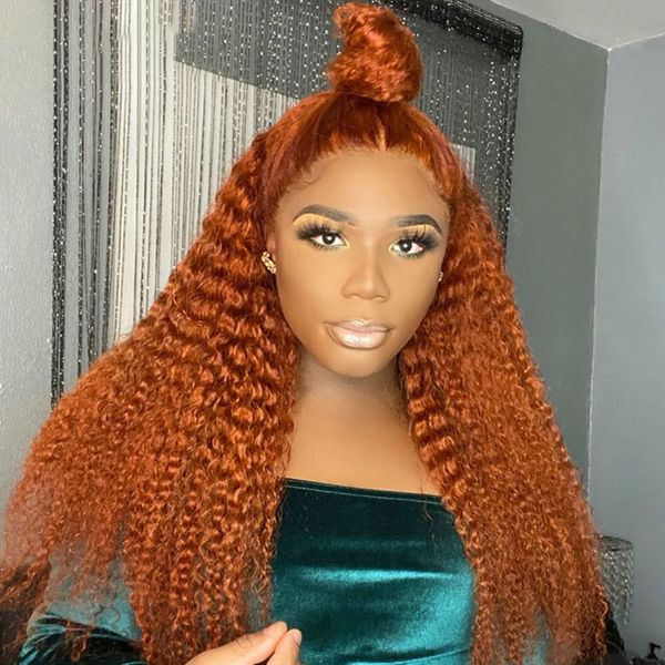 

lace siyo hd frontal ginger orange 13x4 deep wave front human hair for women preplucked curly 220924, Black;brown
