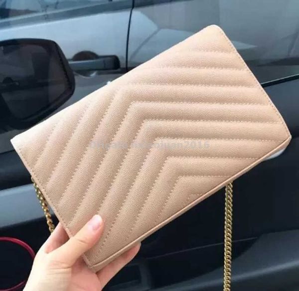 

bag cosmetic bags woman cases designer handbag purse with box genuine leather women menger cross body chain 8 colors 22.5cm
