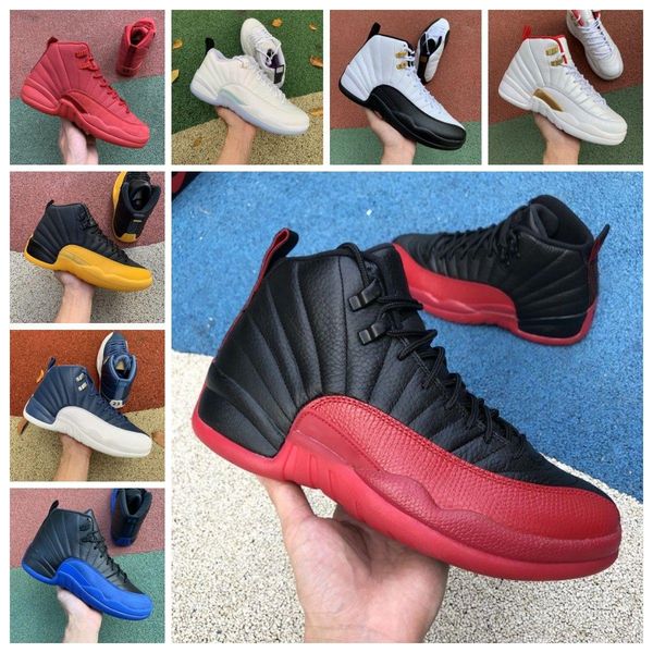 

basketball shoes men trainers sports sneakers utility 12s reverse flu game royal taxi university gold indigo gamma blue twist ovo white odl, Black