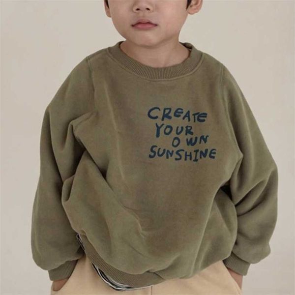 

pullover winter autumn children clothes baby boys fleece jumper toddler girls sweatshirt hoodie kids letter printed pull over shirt 220924, Blue