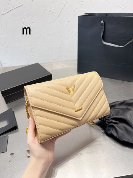 

shoulder bag luxury tote purse handbag message bags cluth classic genuine leather crossbody designers original fashion 5a gold chain 22cm wo