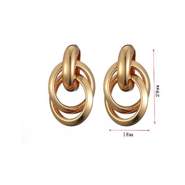 

stud gold plating unusual hoop earrings women vintage geometry metal earrings trendy jewelry, Golden;silver