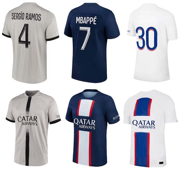 

22 23 mbappe hakimi #30 soccer jersey paris home away sergio ramos maillots de football 2021 2022 2023 marquinhos verratti shirt uniforms ma, Black;yellow