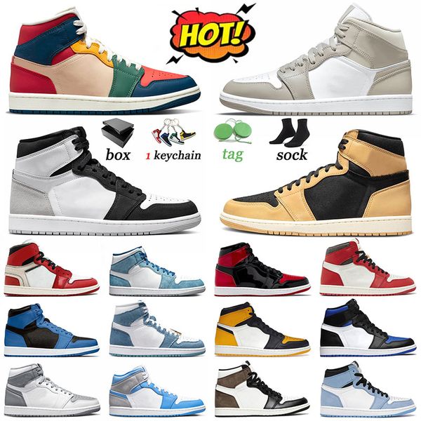 

1 men trainers jumpman designer shoes us 12 royal toe 1s high og heirloom yellow toe women offs white multi color stealth denim diamond shor, Black