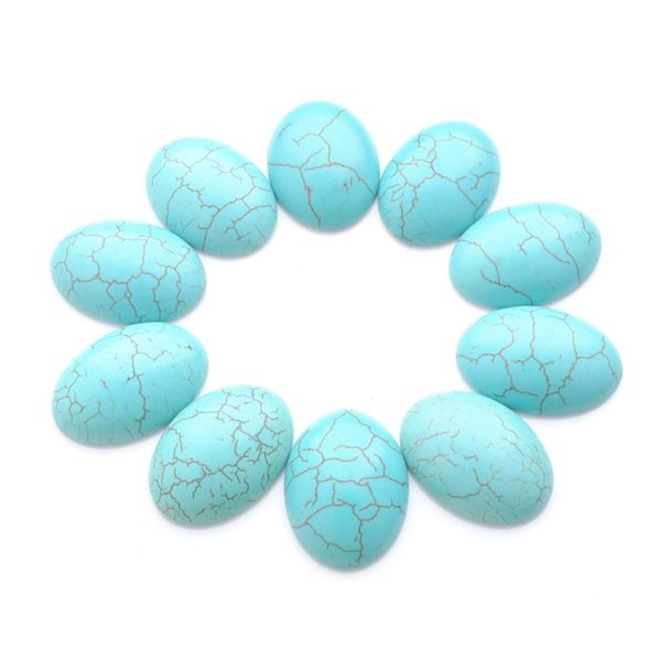 

turquoises stone loose gemstones flat back oval cabochon 18x25x6mm cab no drill hole jewelry making u3238, Black
