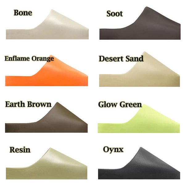

slides fashion sandals soot mens outdoor slippers bone desert sand earth brown enflame orange glow green oynx resin designer men women, Black