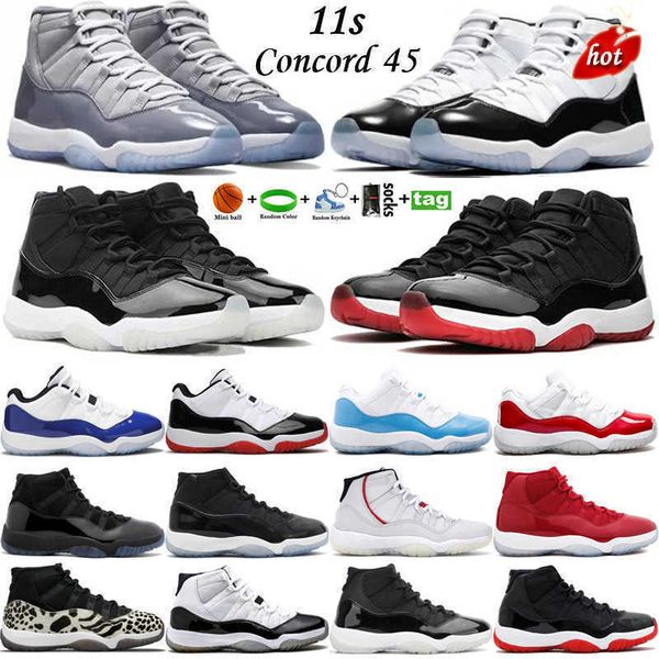 

2022 jumpman 11 og 11s mens basketball shoes cool grey cherry concord 45 25th anniversary university blue pure violet barons, Black