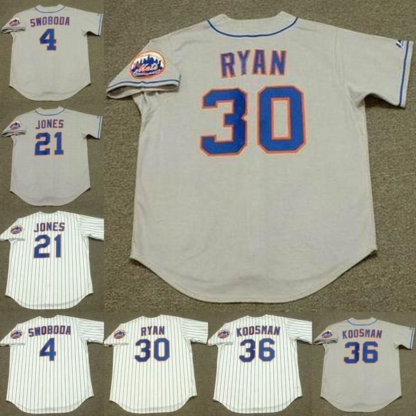 

college wear new york 21 warren spahn 24 art shamsky 29 ken singleton 4 ron swoboda 21 cleon jones 30 nolan ryan 36 jerry koosman baseball j, Black