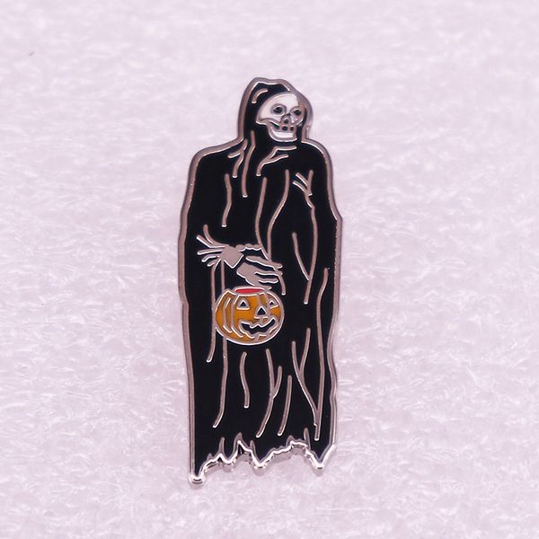

mr. death enamel pin brooch badges bag clothes accessory halloween horror, Blue