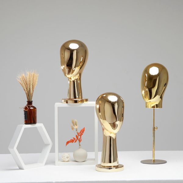 

electroplating head mannequin golden and silver color head model for sale, Khaki