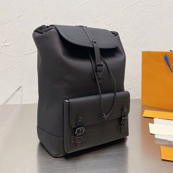 

backpack tote bag shoulder bags handbag large capacity men purse embossed letter two adjustable straps plain genuine leather printing string