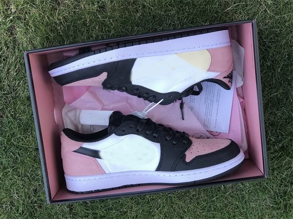 

authentic 1s low sports basketball shoes mens women dark blue white black pink outdoor casual running shoes