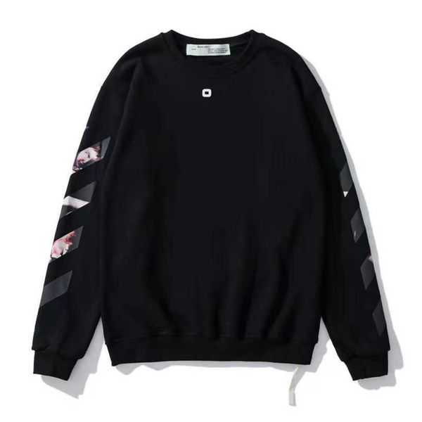 

luxury men's fashion sweatshirts brand offs hoodies pullover women o-neck sweater men arrow letter classic print black white loose jac